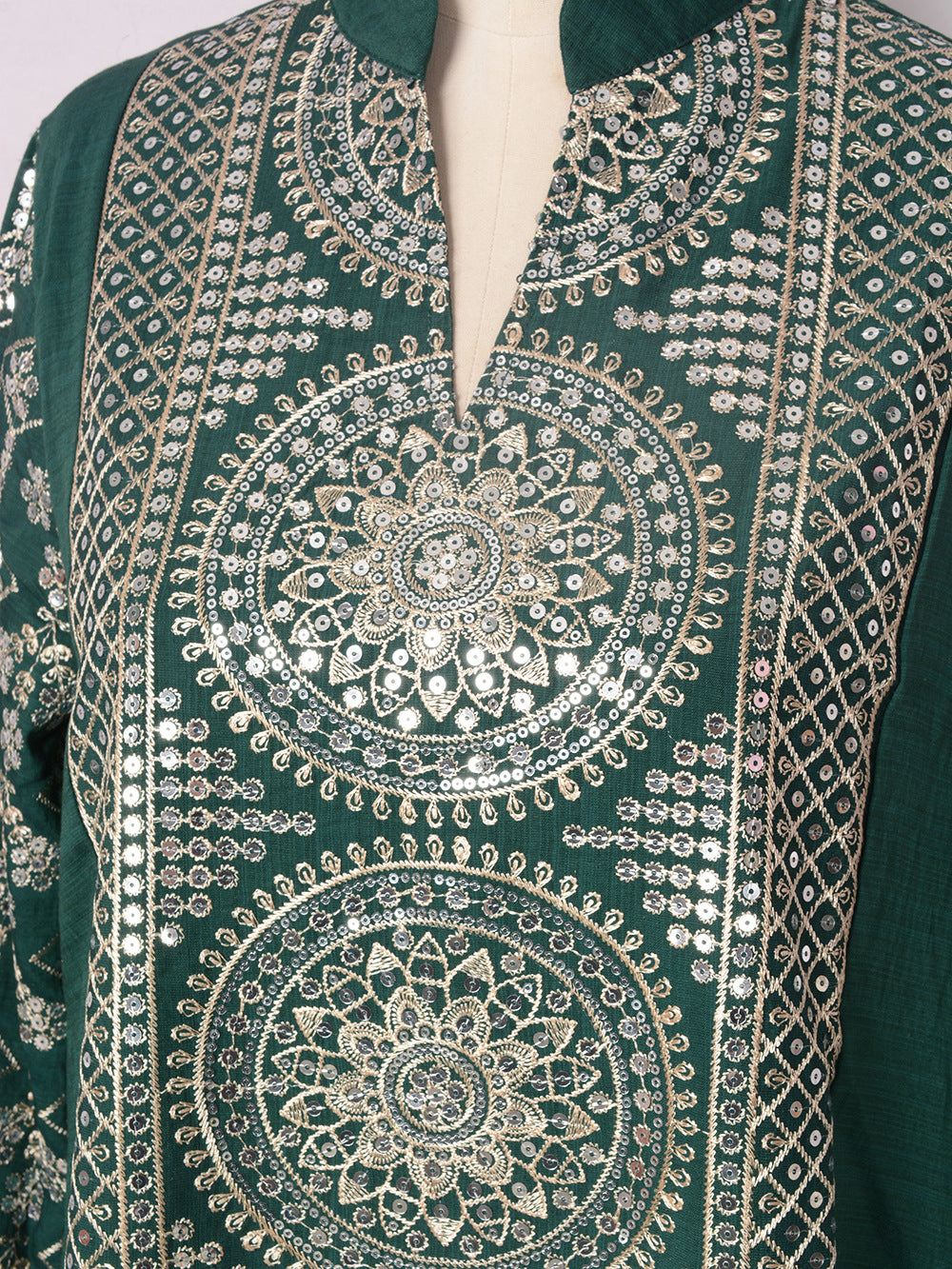 Women's V-neck Ethnic Dress