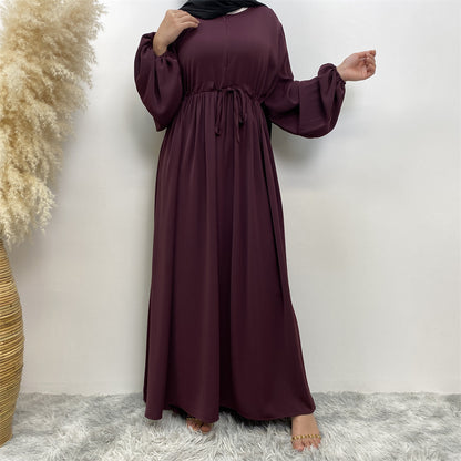Women's Solid Stretch Sleeve Front Zip Dress
