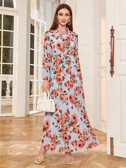 Foral Slim Fit Print Maxi Dress
