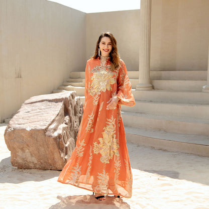 Floral Sequined Luxury Ladies Party Dress