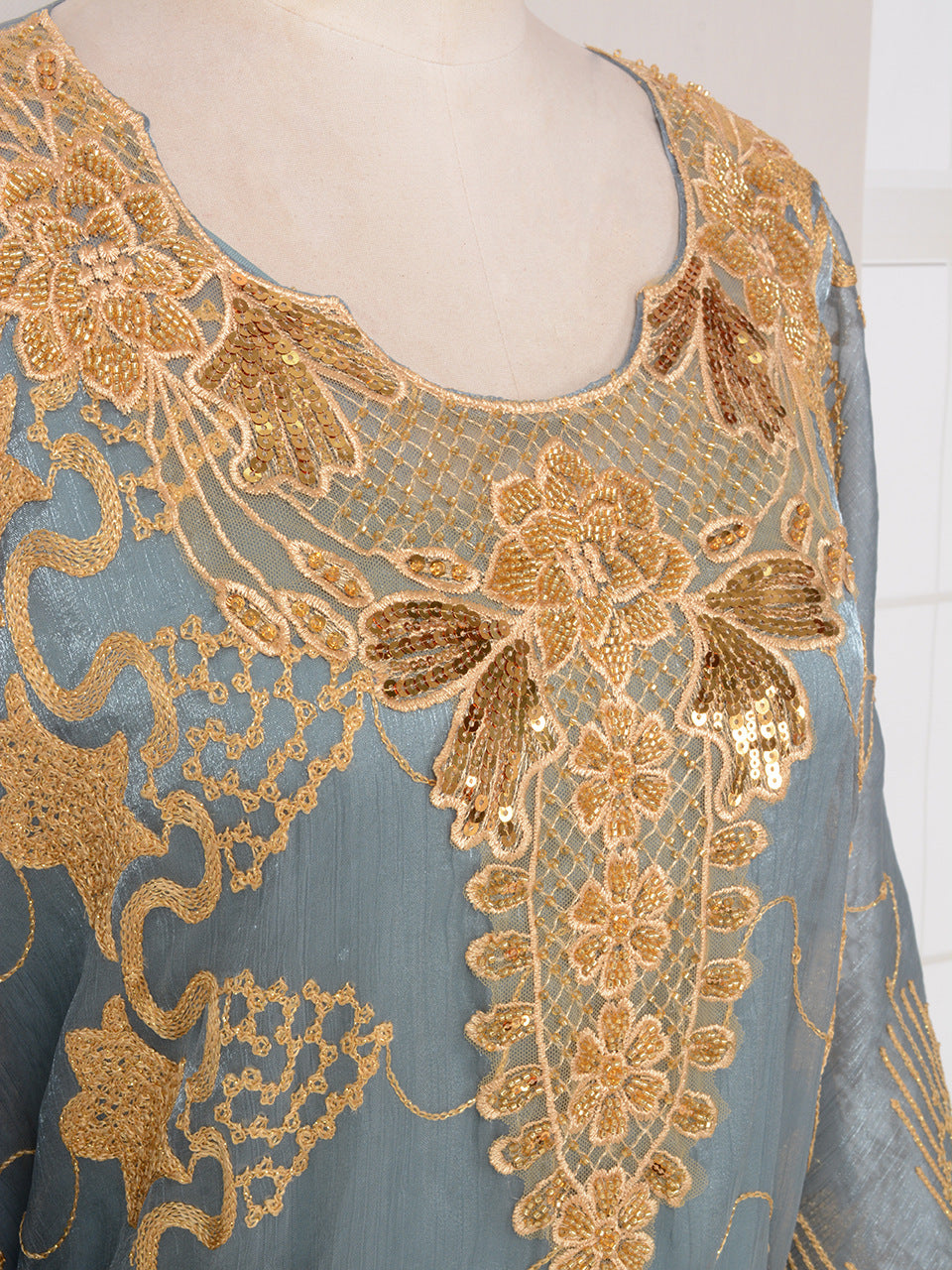 Women's Embroidered Sequin Two-piece Dress