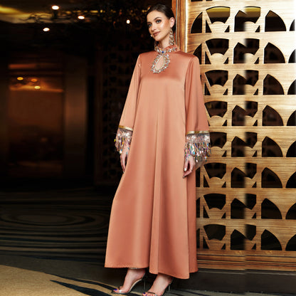 Women's Gradient Tassel Maxi Dress