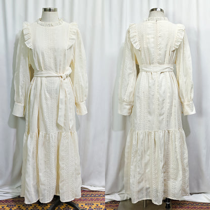Women's Patchwork Ruffles Embroidered Dresses