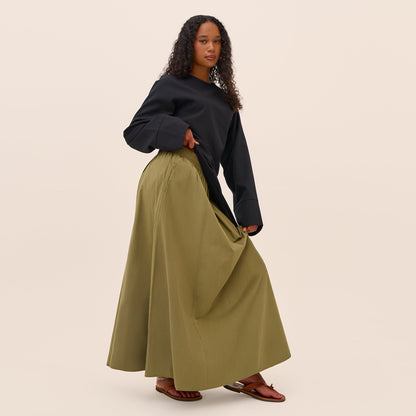 Elegant Asymmetric Top and A-Line Maxi Skirt Two-Piece Set