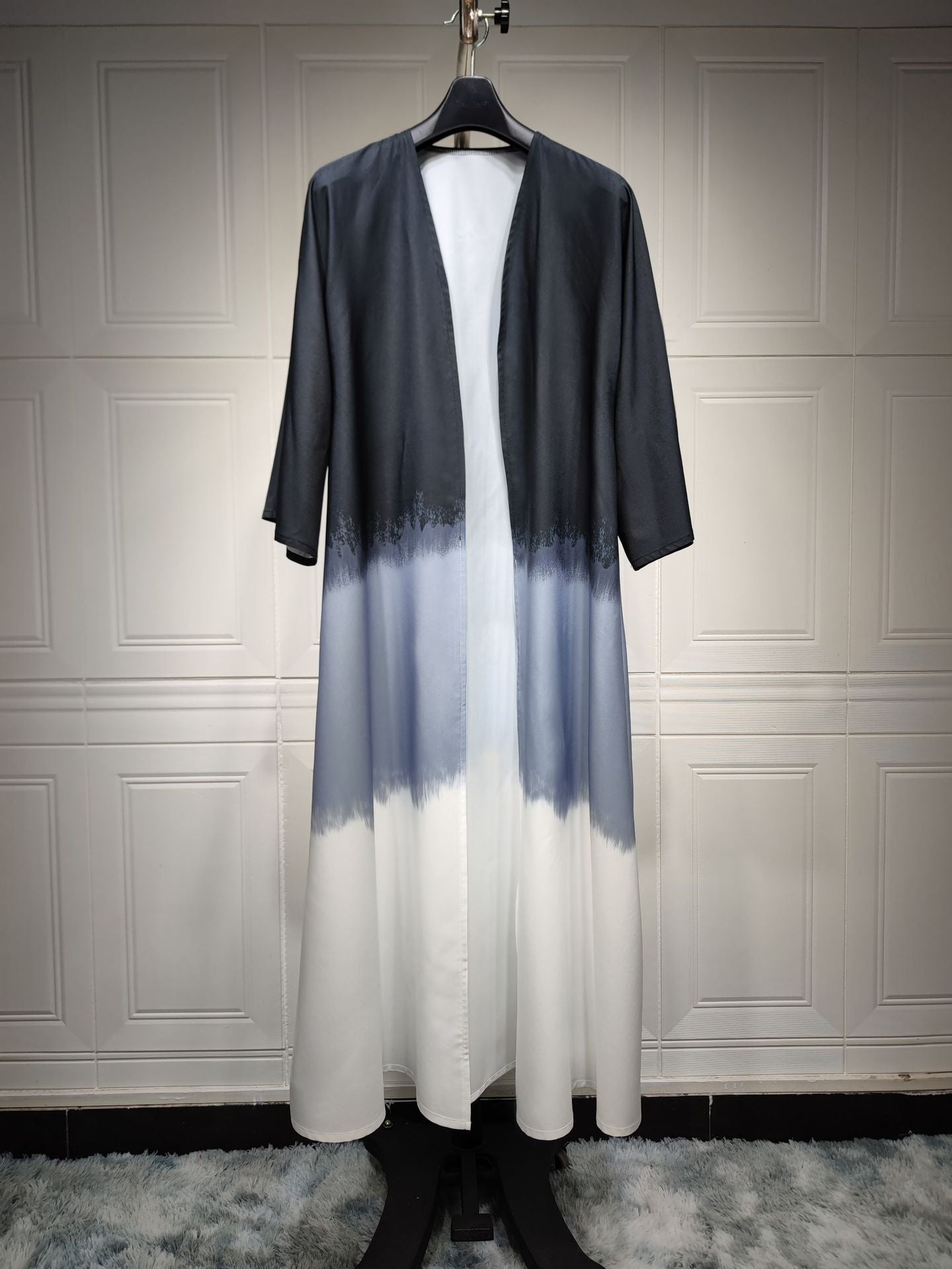 Tie Dye Cape Cardigan Dress Open Abaya