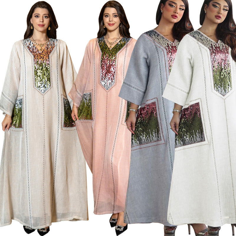 Women's Beaded Sequin Embroidered Robe