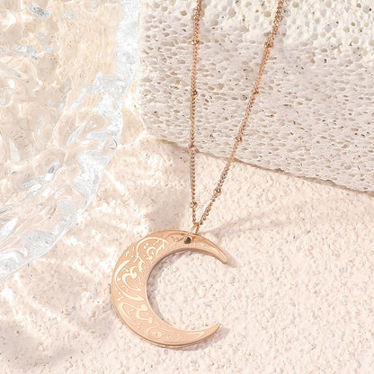 Personalized Hipster Short Simple Arabic Moon Necklace