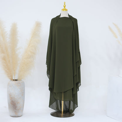 Solid Color Double Chiffon Swing Hijab