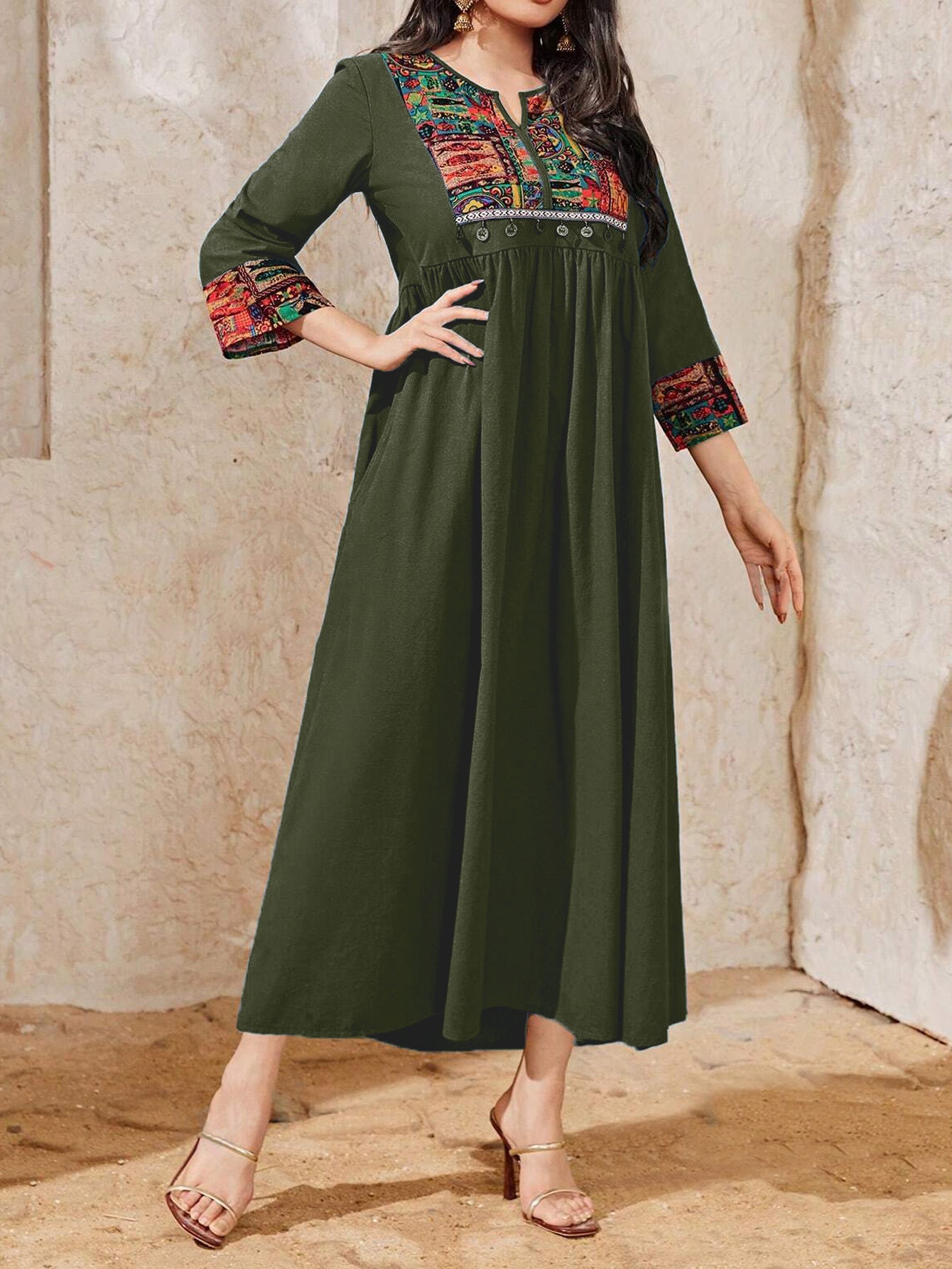 Women's Pendant Ethnic Casual Dress