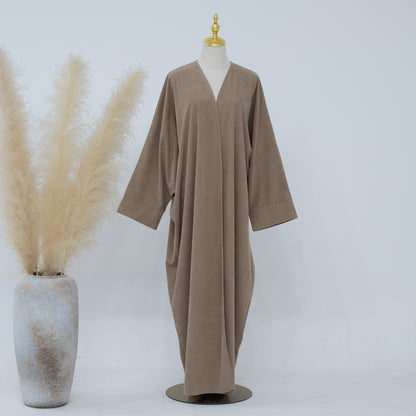 Classic Solid Color Irregular Hem Modest Maxi Dress