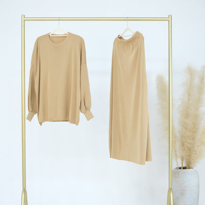 Thick Knit Two-Piece Modest Pants Set