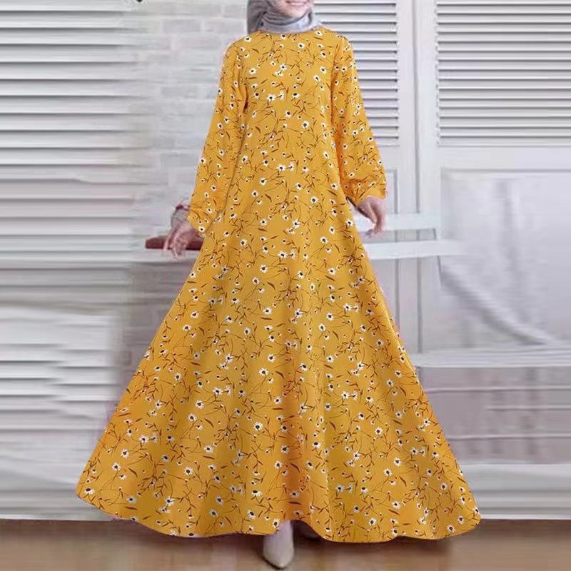 Women's Vintage Long-sleeved Loose Dress