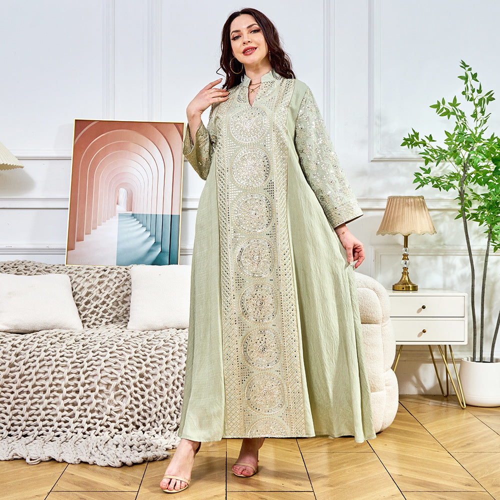 Women's V-neck Ethnic Dress