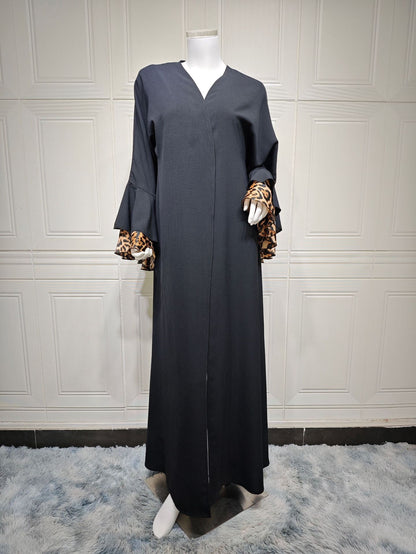 Trendy Wide Sleeve Open Abaya Dress