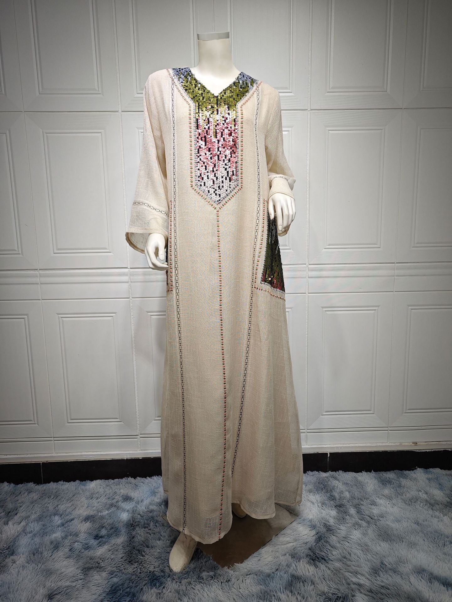 Women's Beaded Sequin Embroidered Robe