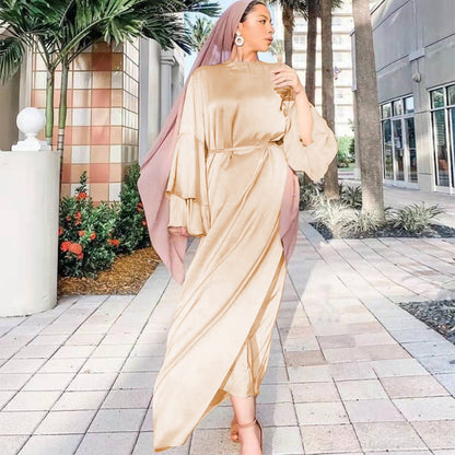 Women's Double Flare Sleeve Abaya Dress Abayaya Women's Double Flare Sleeve Abaya Dress Abayaya