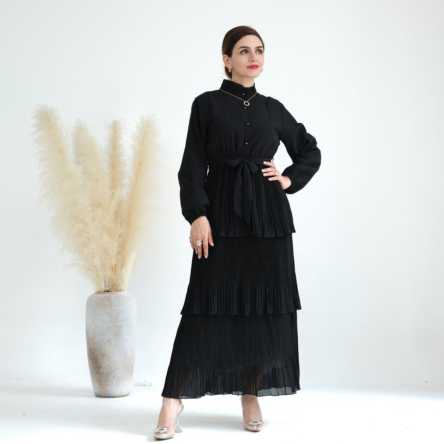 Women‘s Plain Party Black Dress
