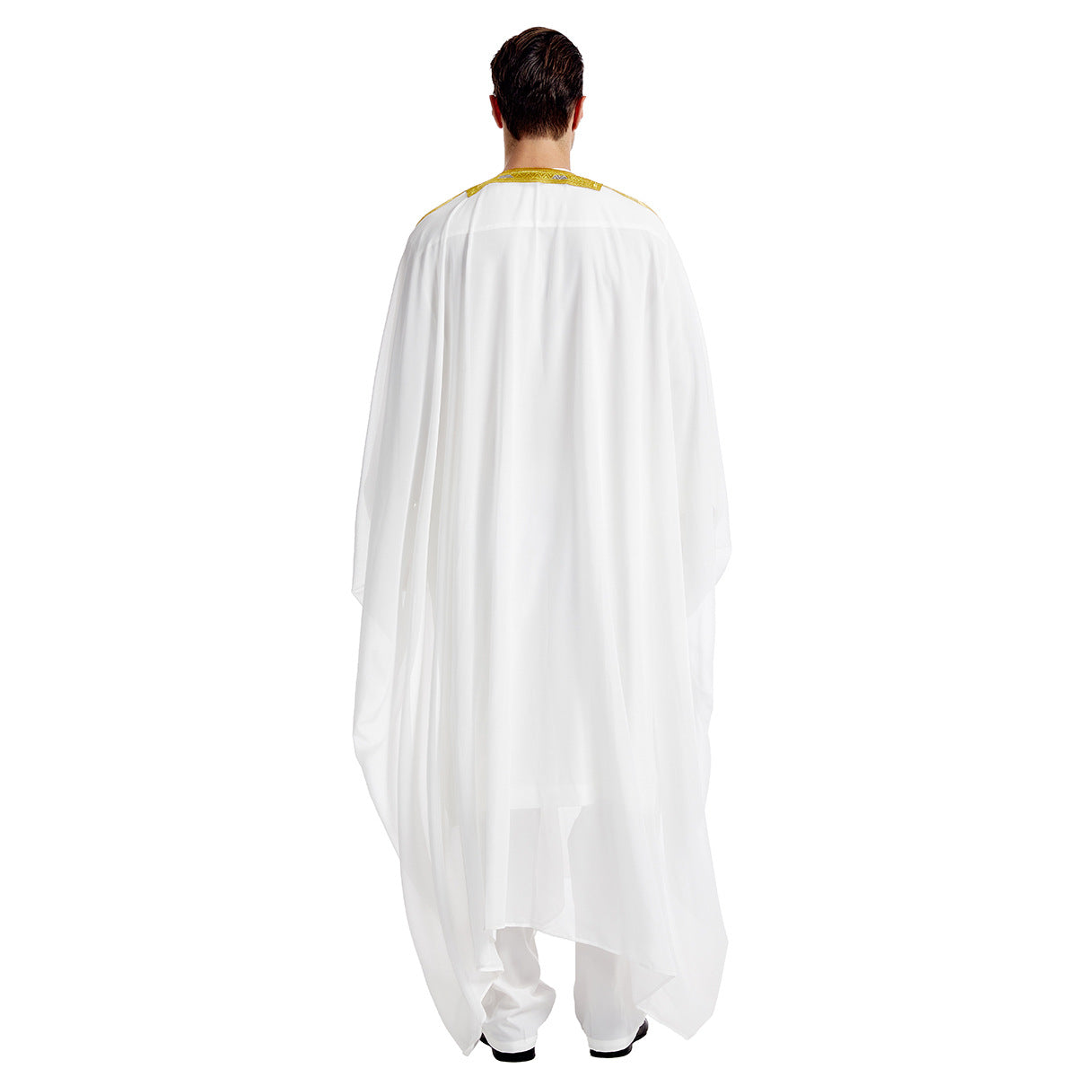 Arabian Men's Embroidered Long Sleeve Bearded Gold Beaded Thobe