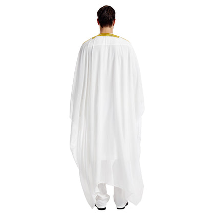 Arabian Men's Embroidered Long Sleeve Bearded Gold Beaded Thobe