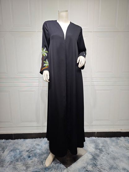 Women's Long Sleeved Black Robe