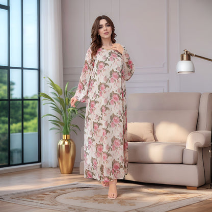 Women's Flared Sleeve V-neck Printed Dress