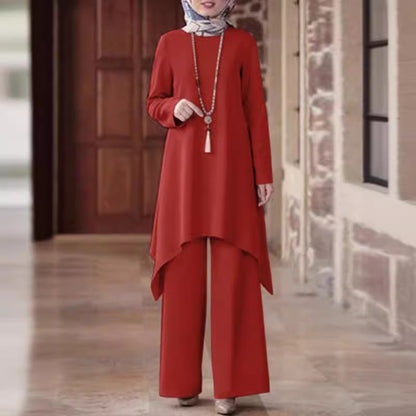 Women's Round Neck Pullover Casual Matching Sets