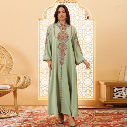 Women's Embroidered Home Gown Dress