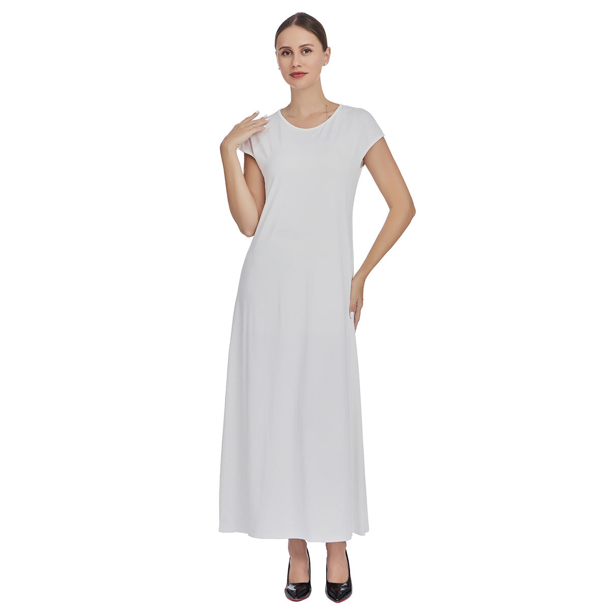 Chiffon Cape and Knitted Inner Long Dress Two-Piece Set