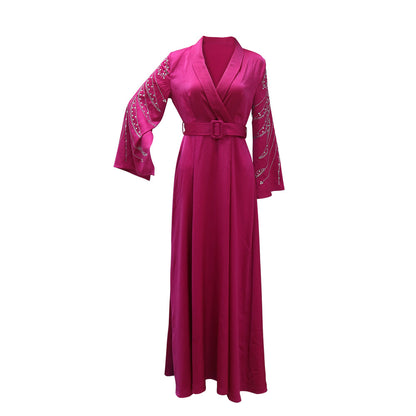Women's Hot Jalabiya Party Dress with Belt
