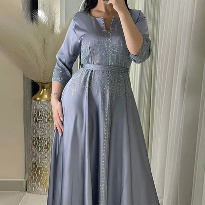 Dubai Muslim Rhinestone Party Dress