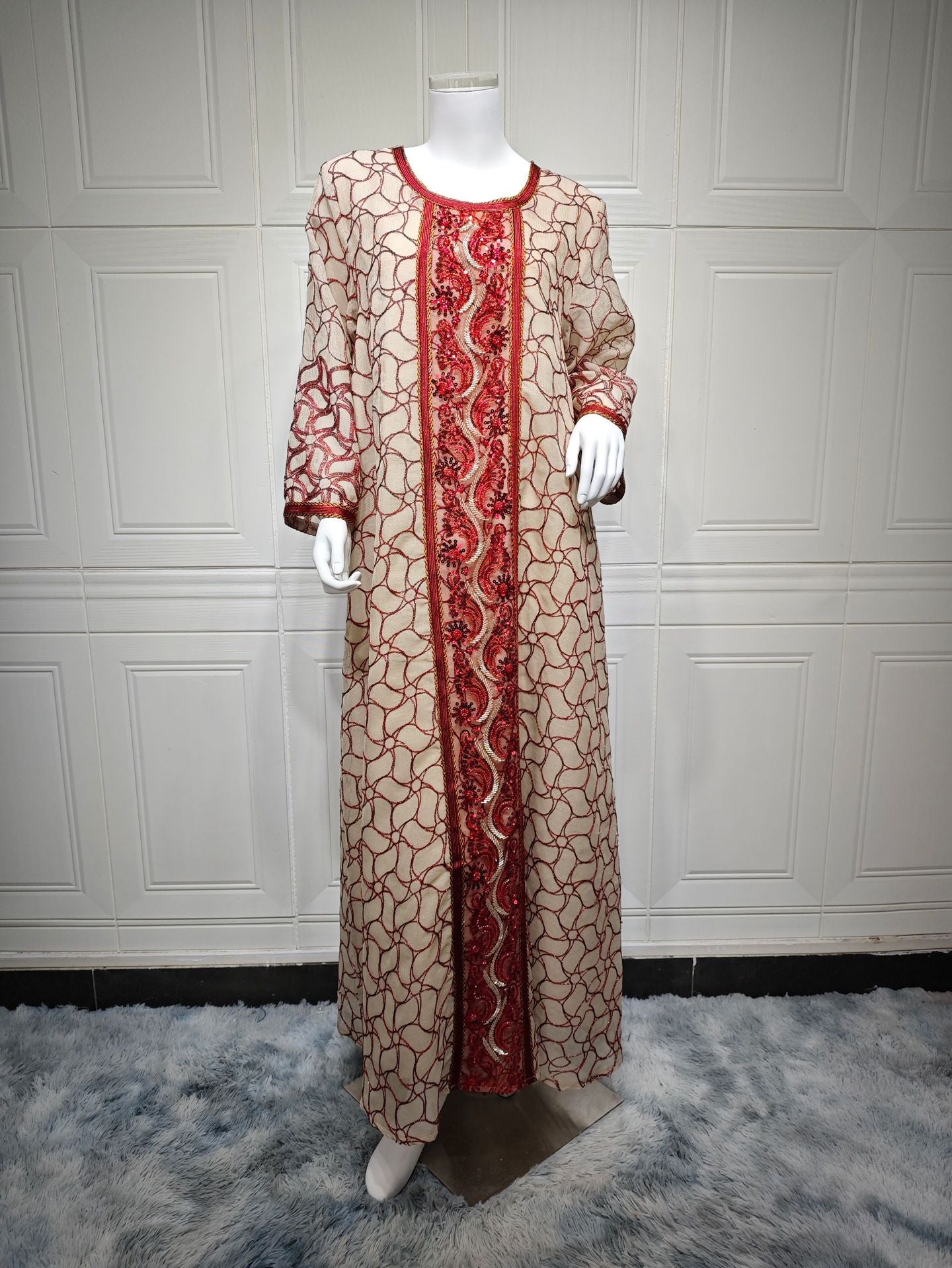 Mesh Modest Muslim Evening Dresses