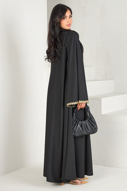 Women's Loose-trimmed Open Abaya Robe