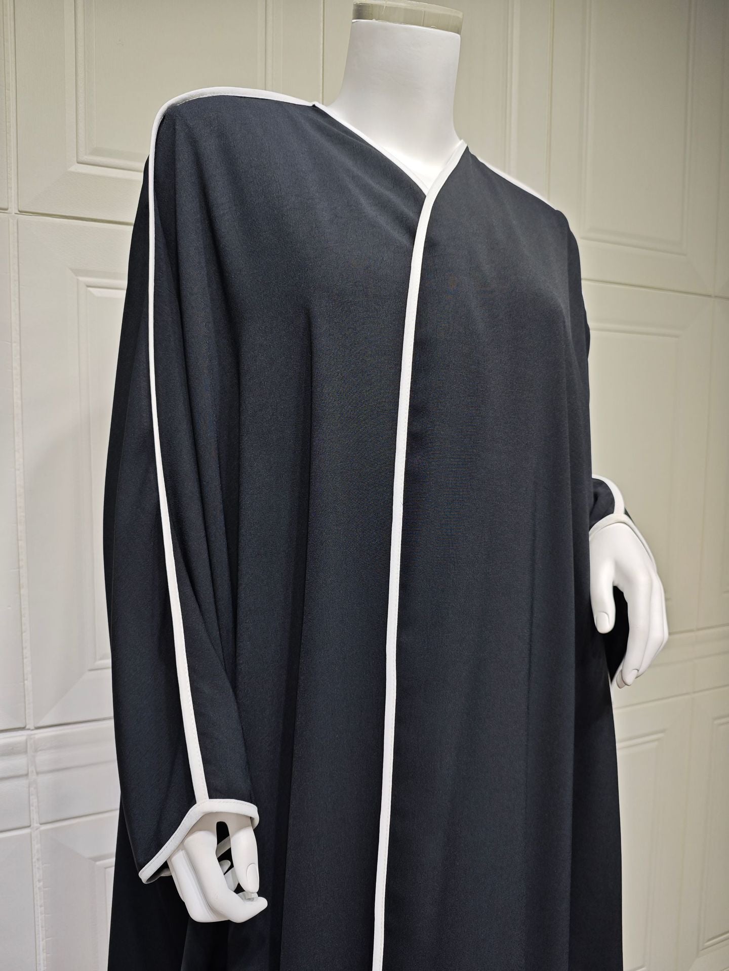 Striped Stitching Headscarf Cardigan Robe