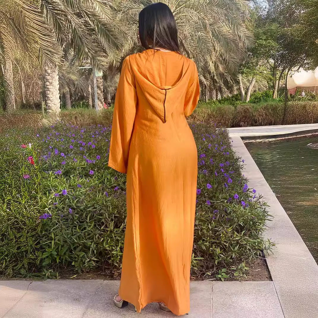 Women's Diamond-set Fringed Hooded Gown Dress