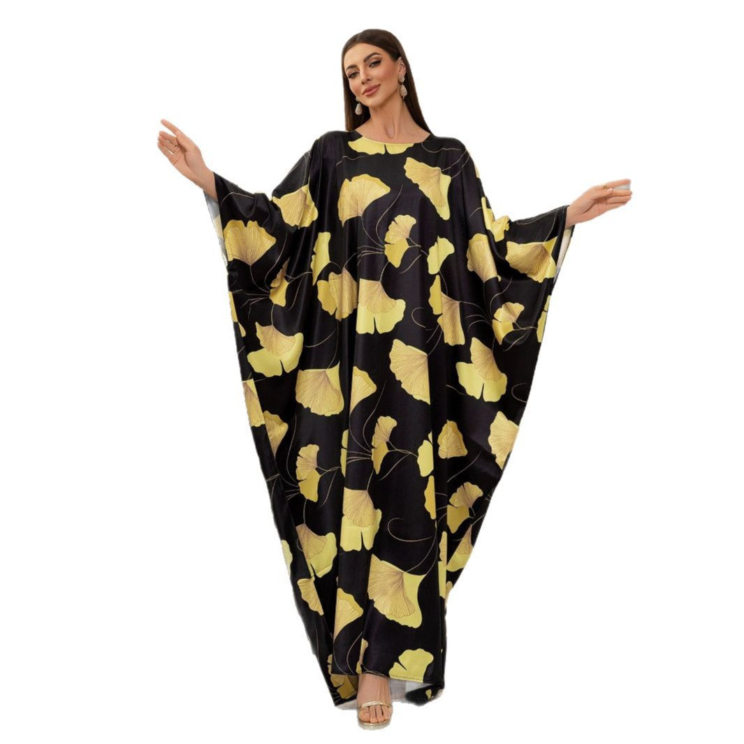 Women's Bat Sleeve Round Neck Elegant Dress