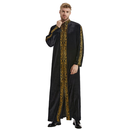 Men's Gold Velvet Embroidered Thobe