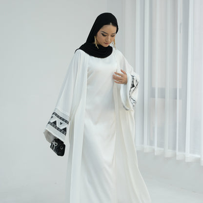 Embroidered Abaya Open Front Long Robe for Women