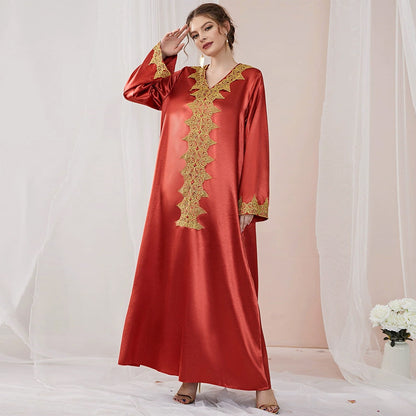 Women's Abaya Lace Solid Color Fashion Dress