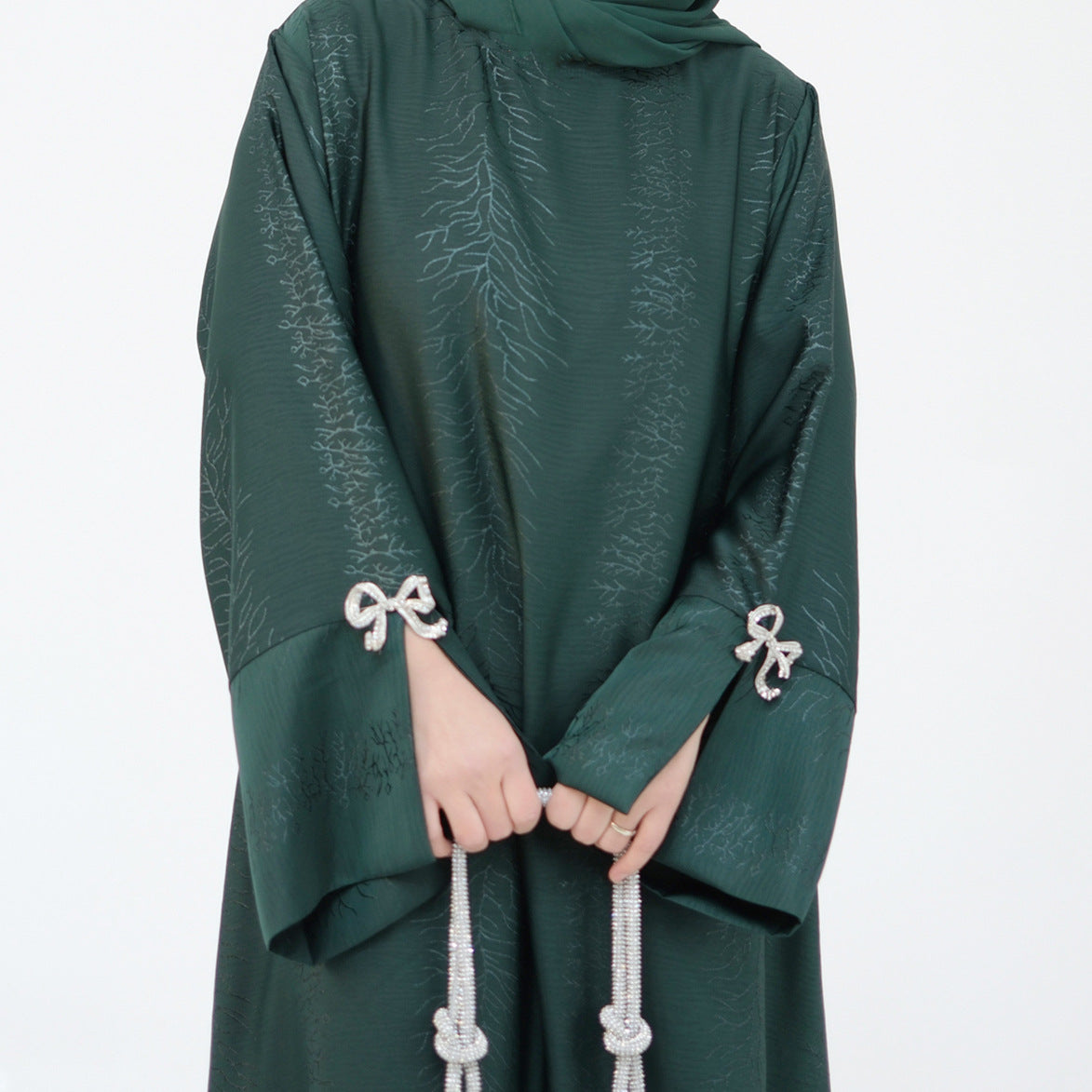 Stylish Jacquard Bow Dress