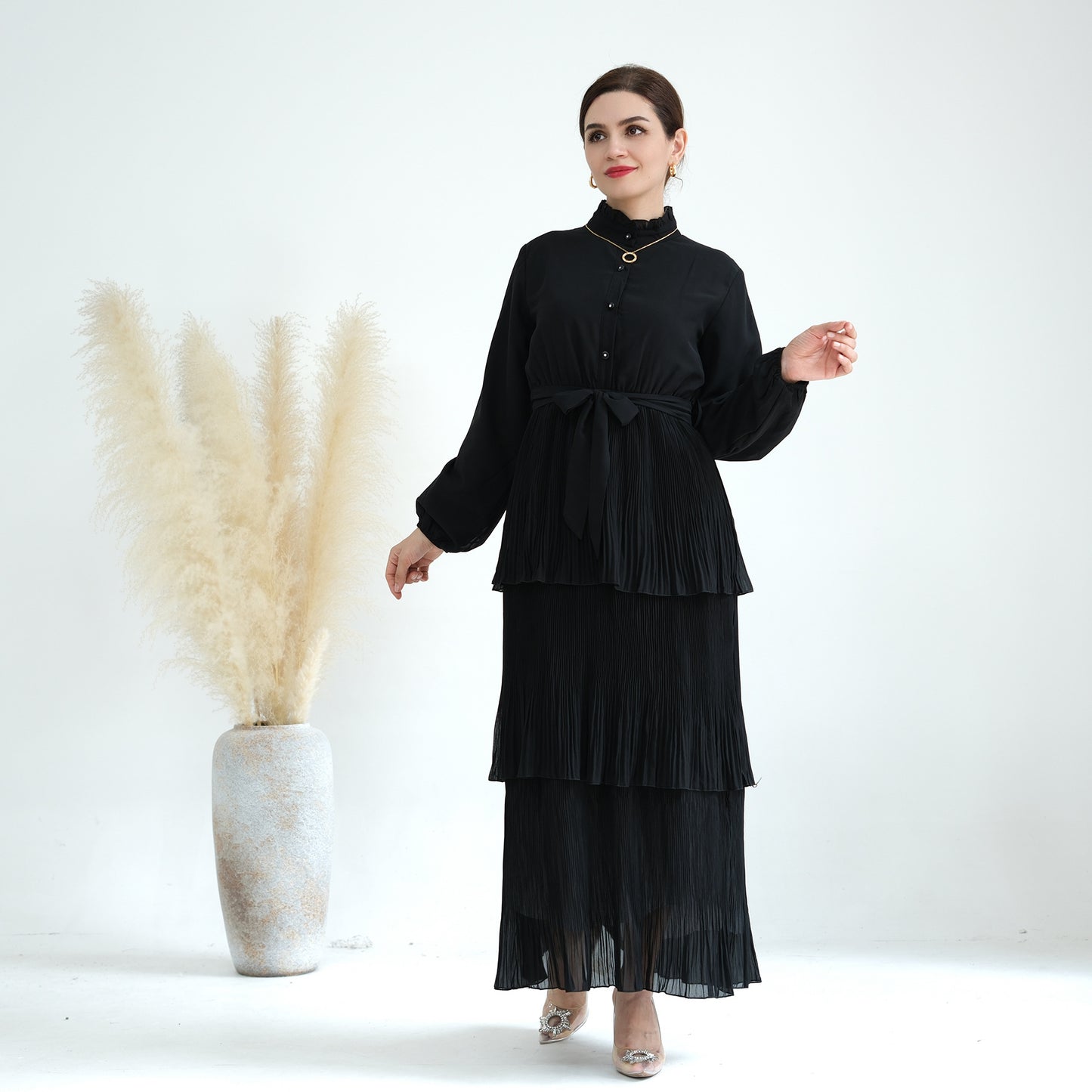 Women‘s Plain Party Black Dress