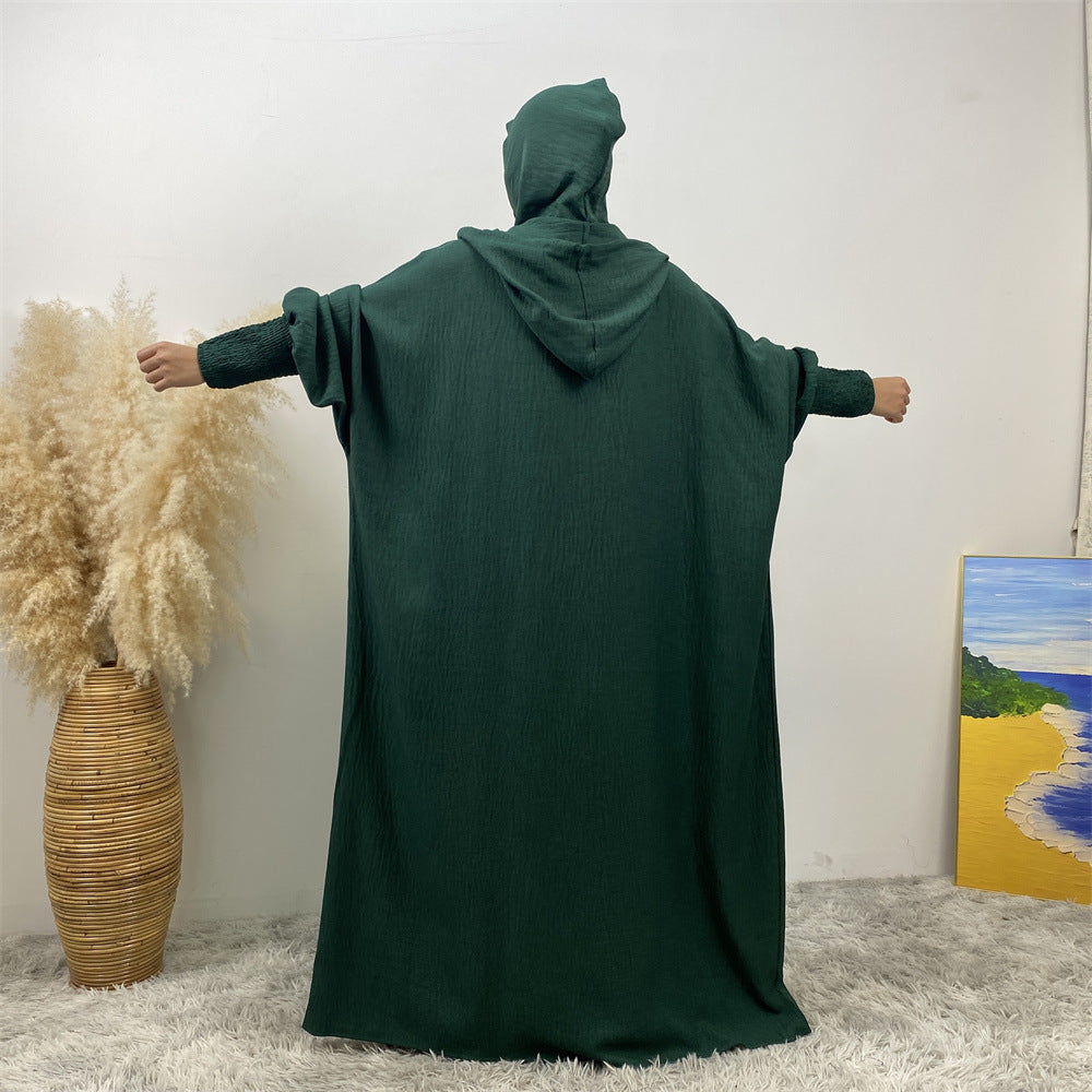Women's Hooded Casual Dolman-sleeved Loose Dress