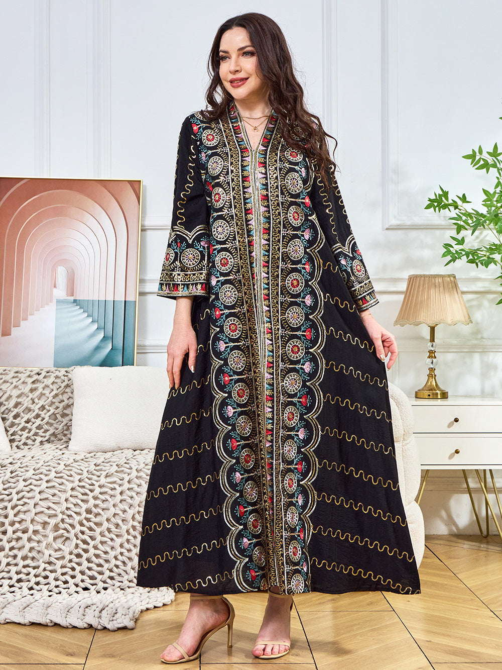 Women's V-neck Loose Evening Dress