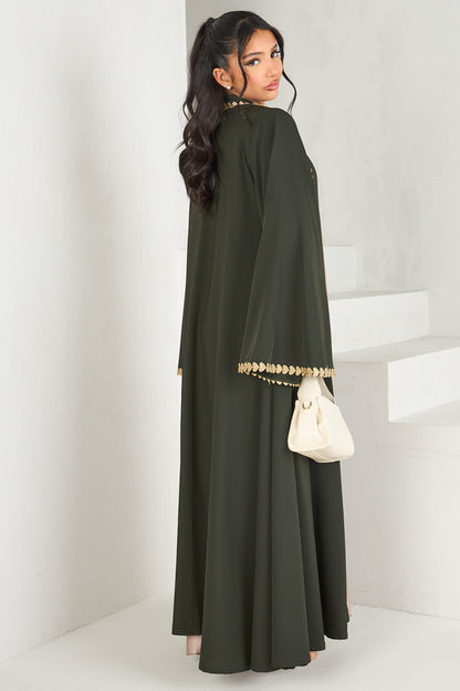 Women's Loose-trimmed Open Abaya Robe