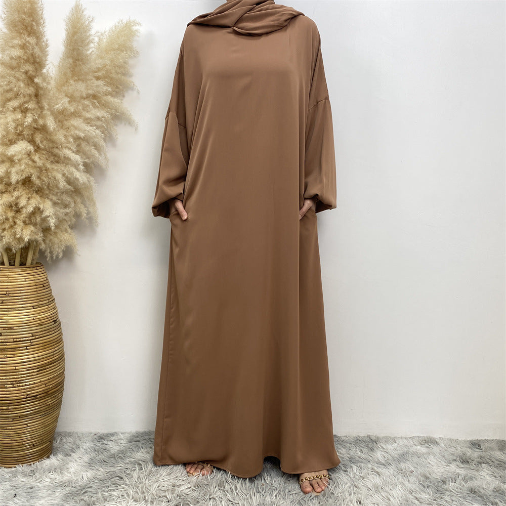 Women's Solid Color Dress with Pockets