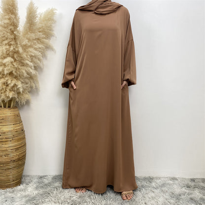 Women's Solid Color Dress with Pockets
