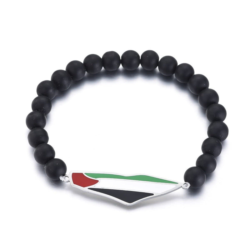 Palestine National Flag Black Bracelet and Hand Rope