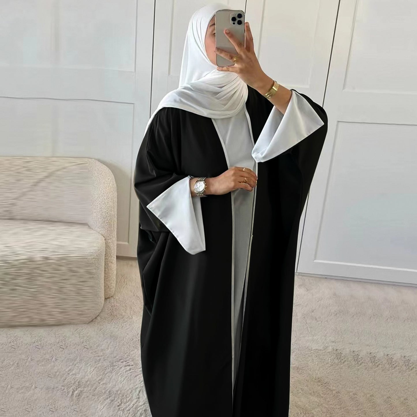 Cardigan Robes with Contrasting Edges with Bat-sleeves
