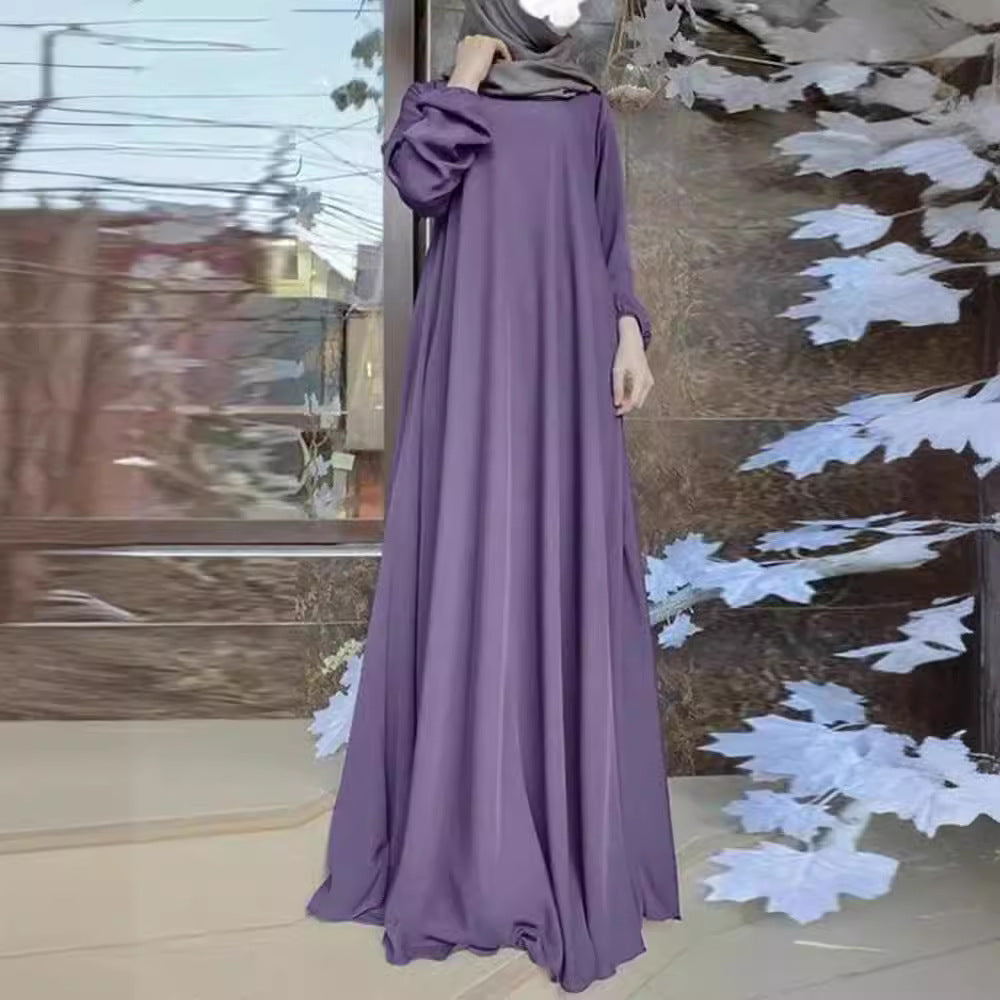 Women's Casual Solid Color Abaya Dress