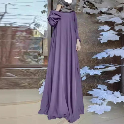 Women's Casual Solid Color Abaya Dress