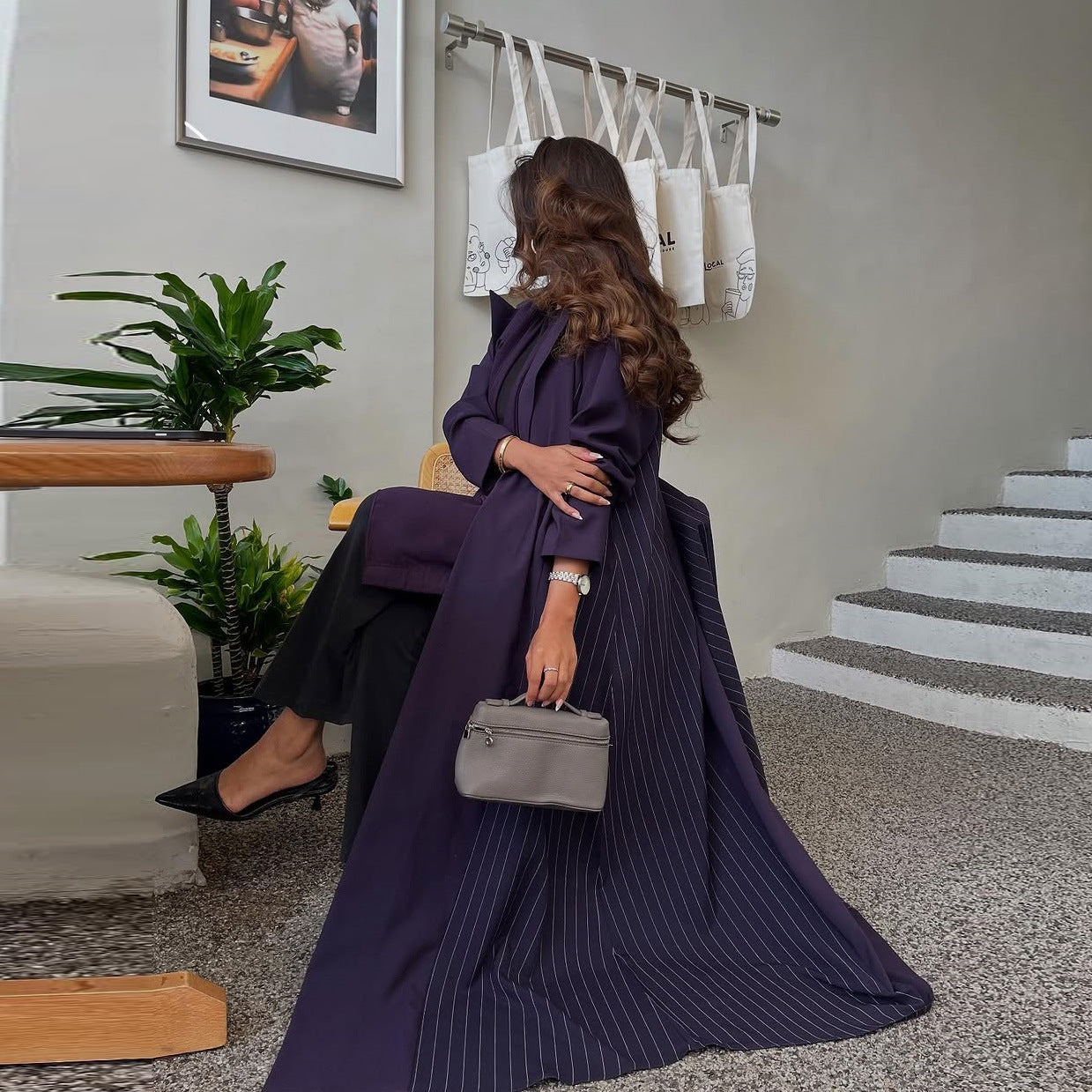 Women's Elegant Long-sleeved Purple Robe